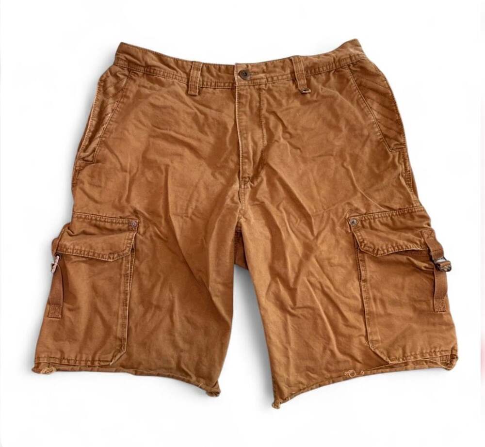 Old Navy Men's Brown Cut-Off Cargo Shorts Size 34 Gorp Core Frayed Summer
